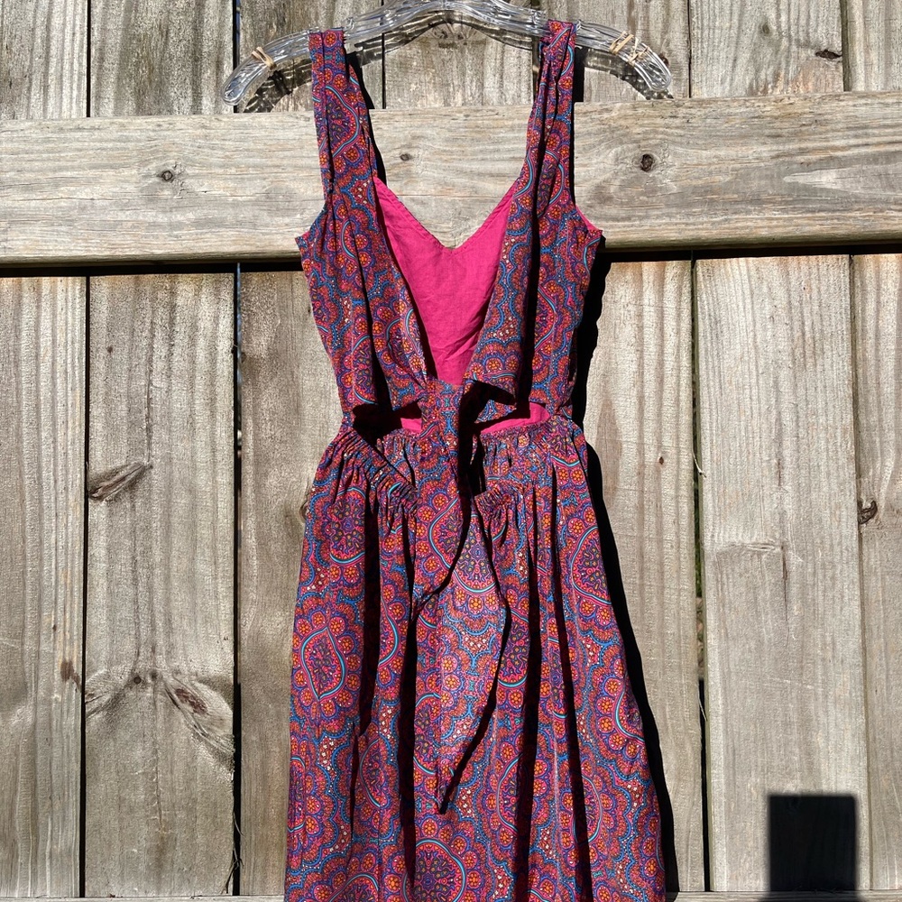 Band of Gypsies Multicolor Paisley Mini Dress Sz XS - Picture 6 of 10